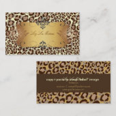 Luipaardvlekken aux naturelle + dash vocht visitekaartje (Voorkant / Achterkant)