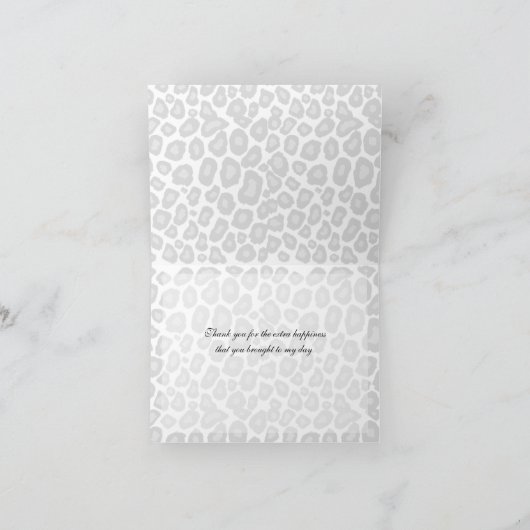 Luipaardvlekken en lint Dank u Bedankkaart (Binnen)