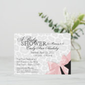 Luipaardvlekken en roze lint Baby shower Kaart (Staand voorkant)