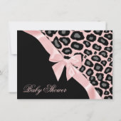 Luipaardvlekken en roze lint Baby shower Kaart (Achterkant)