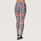 Luipaardvlekken en Rozen Dierenprint Leggings (Achterkant)