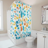 Luipaardvlekken: kleurrijke  textuur. douchegordijn (In situ)