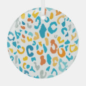 Luipaardvlekken: kleurrijke  textuur. glas ornament (Voorkant)