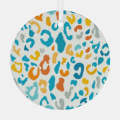 Luipaardvlekken: kleurrijke  textuur. glas ornament (Achterkant)