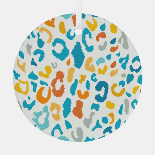 Luipaardvlekken: kleurrijke  textuur. glas ornament (Achterkant)