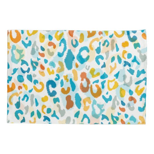 Luipaardvlekken: kleurrijke  textuur. kussensloop (Achterkant)