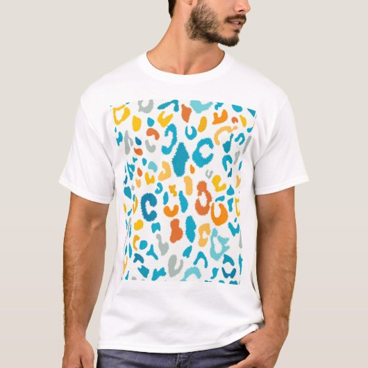 Luipaardvlekken: kleurrijke  textuur. t-shirt (Voorkant)