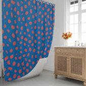Luipaardvlekken Koraalblauw Douchegordijn