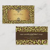 Luipaardvlekken / olijfgroen / visitekaartjes (Voorkant / Achterkant)