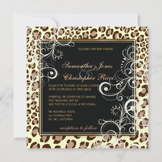 Luipaardvlekken + parelzwammen/vintage kaart (Achterkant)