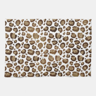 Luipaardvlekken Wilde Dieren Gouden Glitter Safari Theedoek