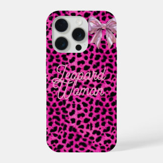 Luipaardvrouw telefoonhoesje iPhone 15 pro case