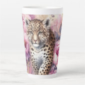 Luipaardwelp en Rozen Latte Mok (Voorkant)