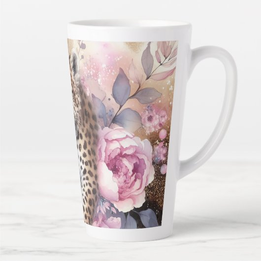 Luipaardwelp en Rozen Latte Mok (Rechts)