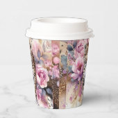 Luipaardwelp en Rozen Papieren Bekers (Rechts)