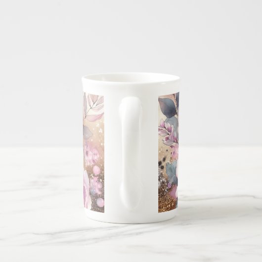 Luipaardwelp en Rozen Porselein Kop (Achterkant)