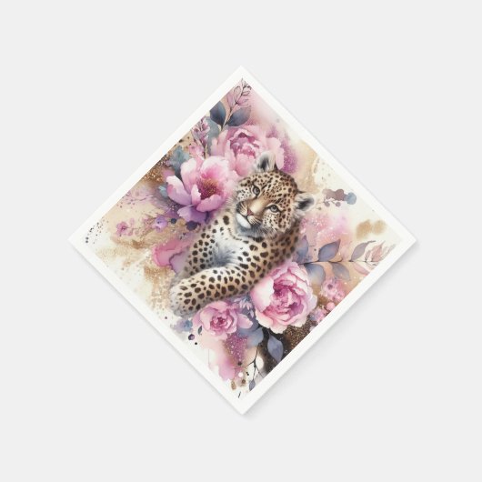 Luipaardwelp en Rozen Servet (Hoek)