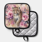 Luipaardwelp en snijplank voor Rozen Pannenlap (Voorkant / Achterkant)