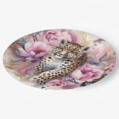 Luipaardwelp & Rozen Papieren Bordje (Gekanteld)