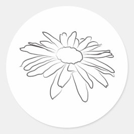 Luipe Madeliefjes Bloem Tekening Ronde Sticker