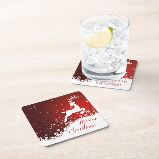 Luiprendieren, sneeuwvlokken kerstmis kartonnen onderzetters (Insitu)