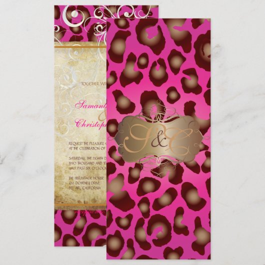 Luipspikkels + parelzwammen//roze kaart (Voorkant / Achterkant)