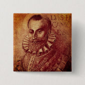 Luís de Camões Vierkante Button 5,1 Cm (Voorkant)