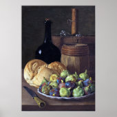 Luis Meléndez still Life with Figs and Bread Poster (Voorkant)