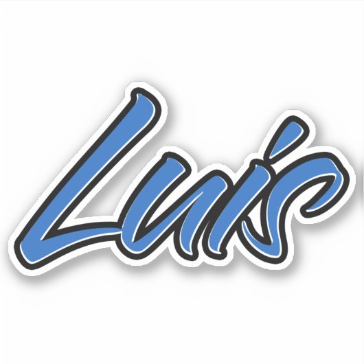 Luis Name blue Aufkleber Sticker Stickerset (Voorkant)