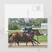 Luis Saez over Milesmore in Belmont Park Briefkaart (Voorkant / Achterkant)