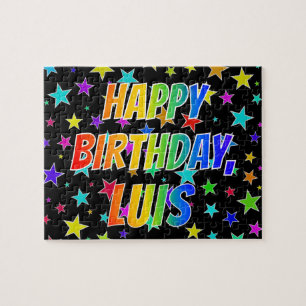 "LUIS" voornaam, geun "HAPPY BIRTHDAY" Legpuzzel