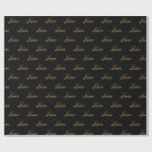 Luisa gold Design Lettering Geschenkpapier Cadeaupapier (Vlak)