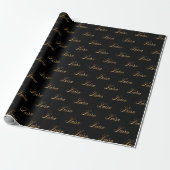 Luisa gold Design Lettering Geschenkpapier Cadeaupapier (Uitgerold)
