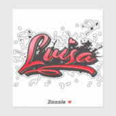 Luisa red Heart Graffiti Aufkleber Sticker (Vel)