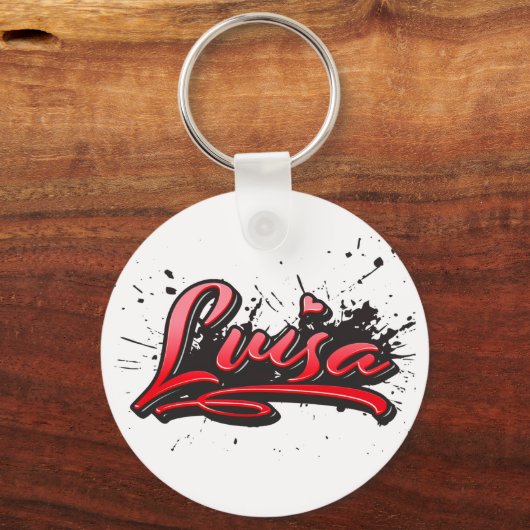 Luisa red Heart Graffiti Schlüsselanhänger Sleutelhanger (Voorkant)