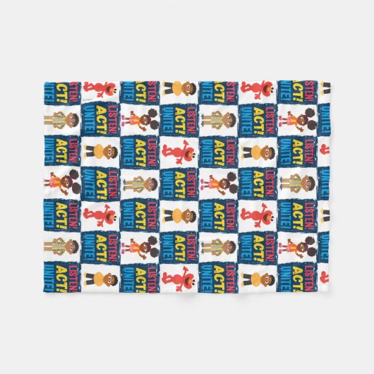 Luister! Actie! Maak een eenheid! Patroon Fleece Deken (Voorkant (Horizontaal))
