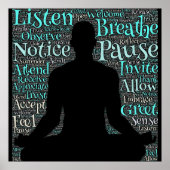 Luister, adem, Pauze, wees Meditation Poster (Voorkant)
