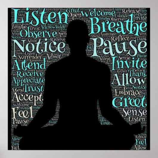 Luister, adem, Pauze, wees Meditation Poster (Voorkant)
