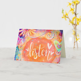 Luister bloemharten inspirerende pastel kaart