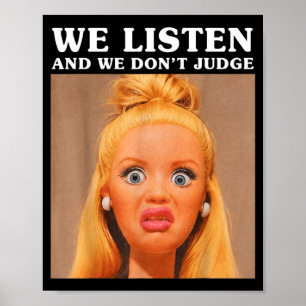 Luister en oordeel niet trendy y2k esthetiek sassy poster