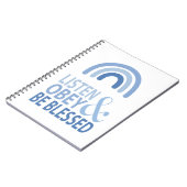 Luister, gehoorzaam en wees gezegend  notitieboek (Linkerzijde)