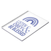 Luister, gehoorzaam en wees gezegend  notitieboek (Linkerzijde)