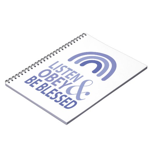 Luister, gehoorzaam en wees gezegend  notitieboek (Linkerzijde)