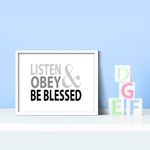 Luister, gehoorzaam en word gezegend poster