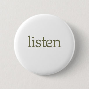 Luister (leer) ronde button 5,7 cm