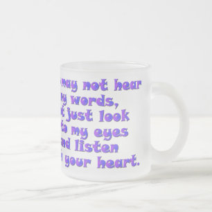 Luister met je hart matglas koffiemok
