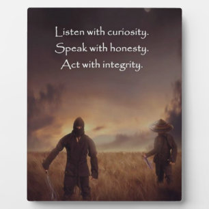 Luister met nieuwsgierigheid Spreek met eerlijkhei Fotoplaat