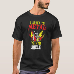 Luister Metaal met oom Rock Music Lover Rocker. T-shirt