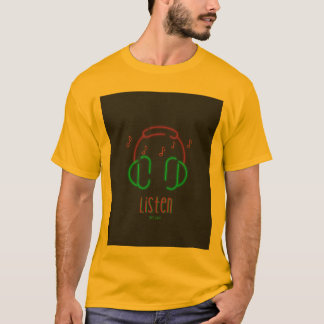 Luister Muziek Neon Hoofdtelefoon T-Shirt