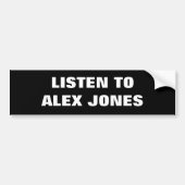 LUISTER NAAR ALEX JONES BUMPERSTICKER (Voorkant)